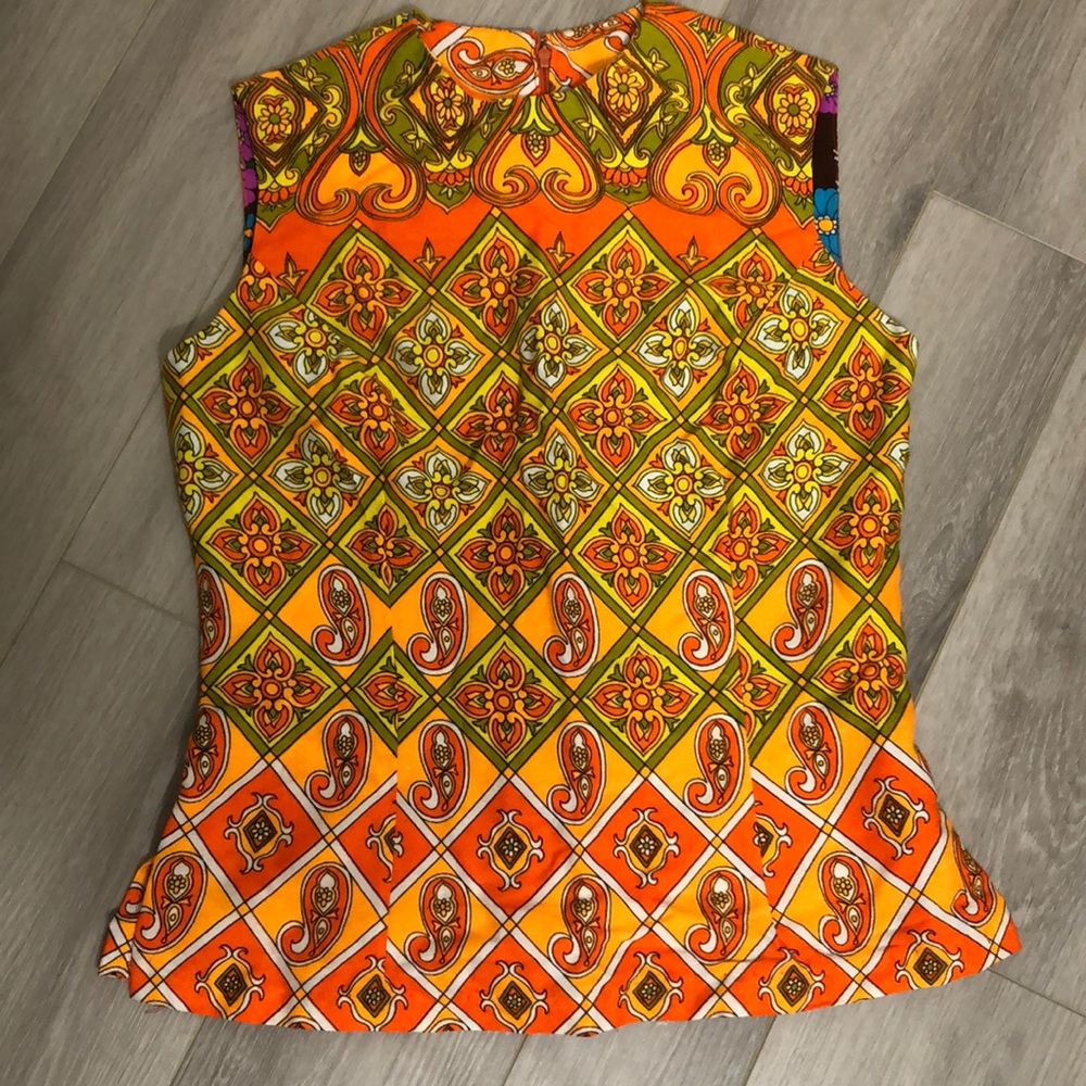 Vintage 60s 70s Ja-Na of Hawaii shirt top sleeveless unique retro